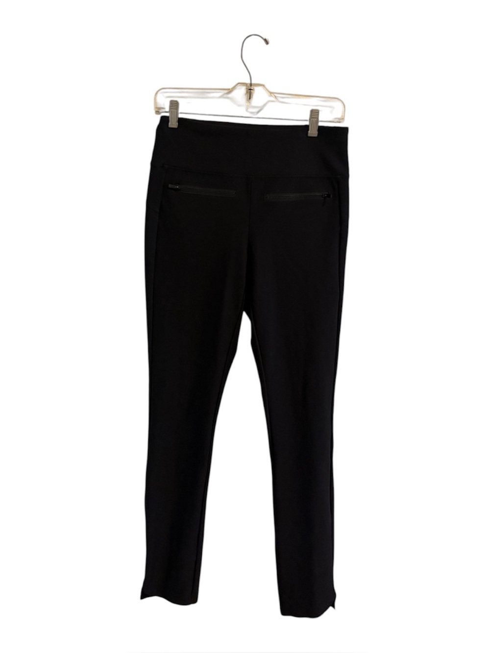 Athleta Stellar Crop Black Stretch Pants Zipper Pockets Women’s ST - Picture 2 of 6